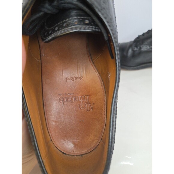 ALLEN EDMONDS \'Sanford\' Black leather Wing Tip Cap Toe Oxford comfy dress 9.5 main image 4